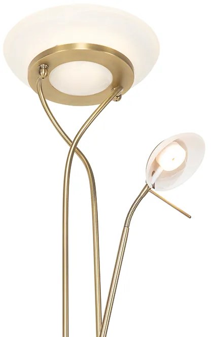 Candeeiro de pé bronze com LED e dimmer com candeeiro de leitura - Empoli