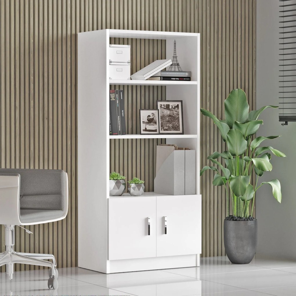 Conjunto de Mobiliário de Escritório VO14 – Branco – Mesas: 140x73,8x6