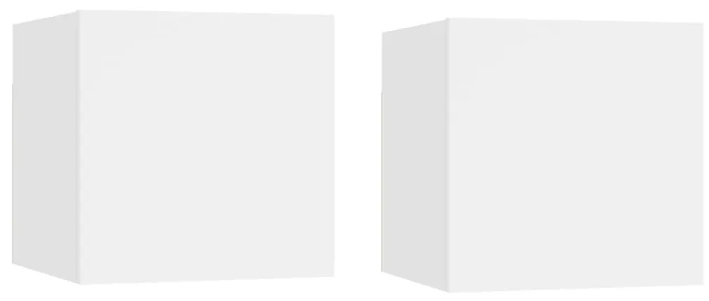 vidaXL Mesas de cabeceira 2 pcs 30,5x30x30 cm derivados madeira branco