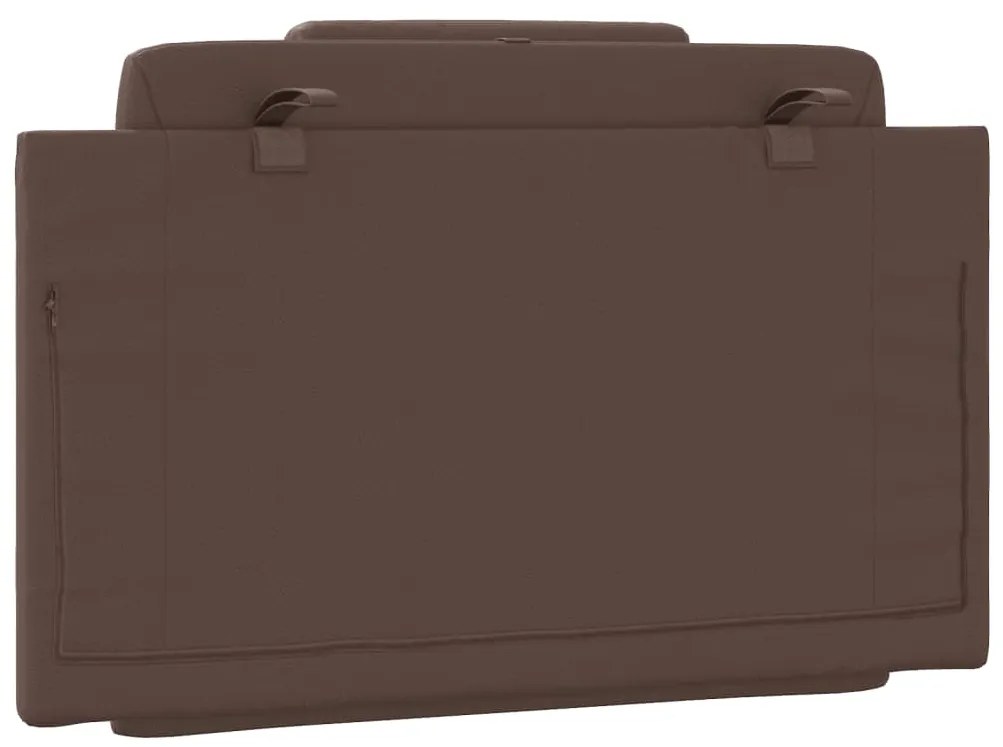 Almofadão de cabeceira 90 cm couro artificial castanho