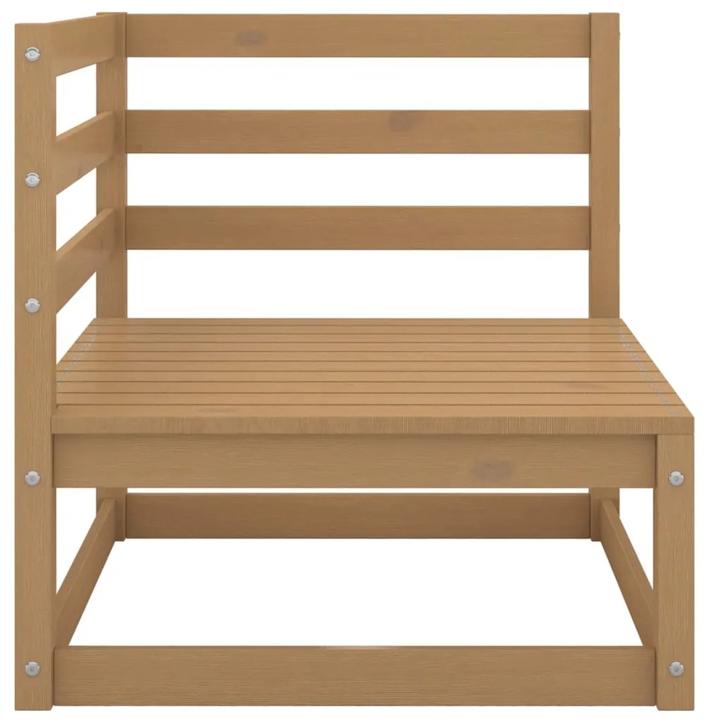 9 pcs conjunto lounge de jardim pinho sólido castanho mel