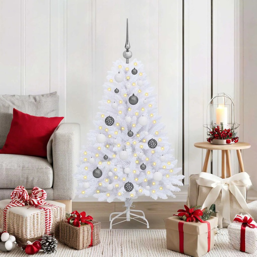 vidaXL Árvore de Natal Artificial 68 x 68 x 120 cm PVC e Metal
