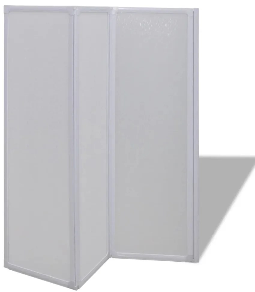 Painel de vidro dobrável para duche 3 peças 117 x 120 cm