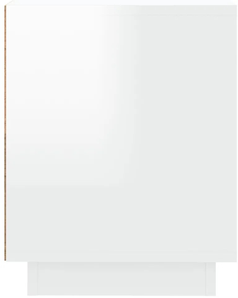 Mesa de cabeceira 44x35x45cm derivados madeira branco brilhante