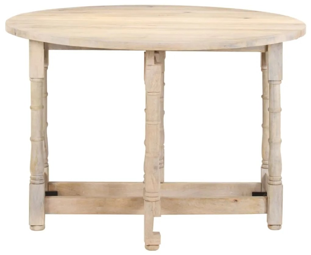 Mesa de jantar redonda 110x76 cm madeira de mangueira maciça