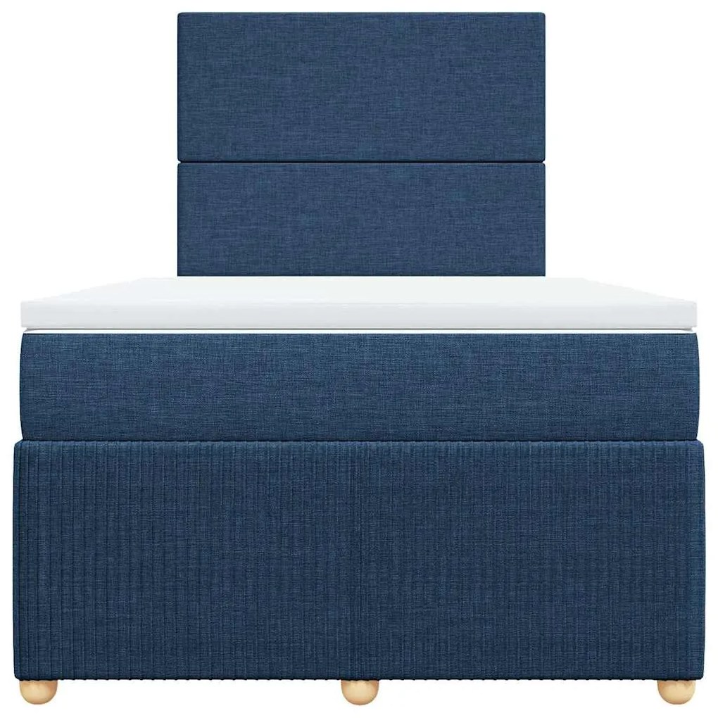 Cama boxspring com colchão 120x190 cm tecido azul