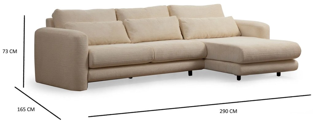 Sofá de Canto Lily – Bege – 290 x 165 cm