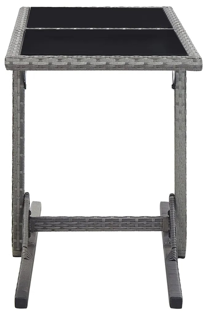3 pcs conjunto de jantar para jardim cinzento