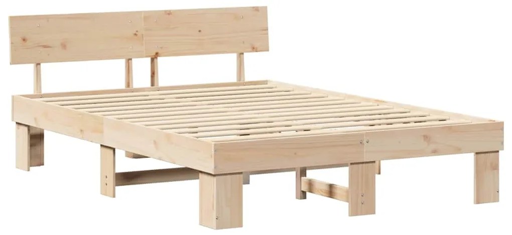 Estrutura da Cama com cabeceira Castanho 140 x 200 cm