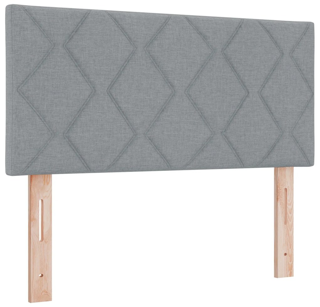 Cama Box Spring vidaXL com Colchão Cinzento-Claro 90x200 cm Tecido, Ca
