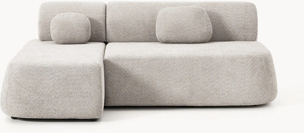 Sofá-cama de canto em teddy-bouclé Pao (2 lugares)