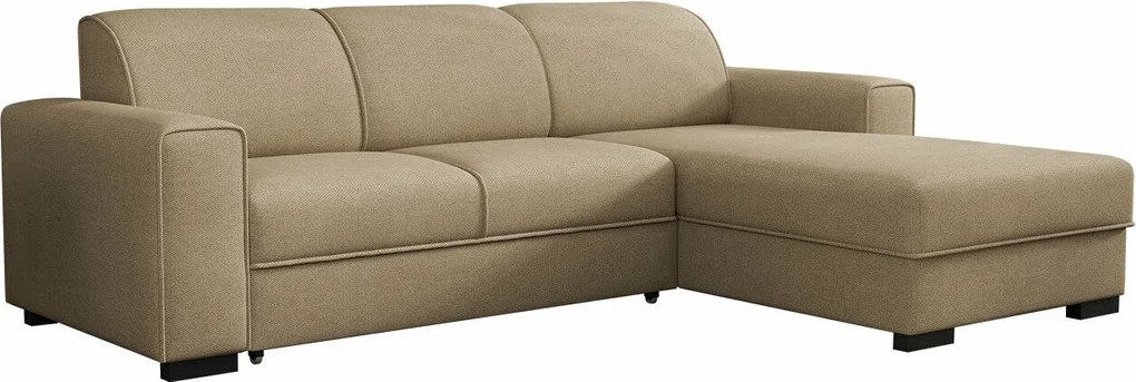 Sofá de canto Columbus 186, Cama com arrumação, 260x182x90cm, 105 kg, Pernas: Madeira, Madeira: Pinheiro