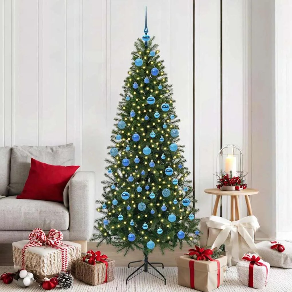 vidaXL Árvore de Natal Artificial com 300 LEDs Verde 180 cm PE e PVC