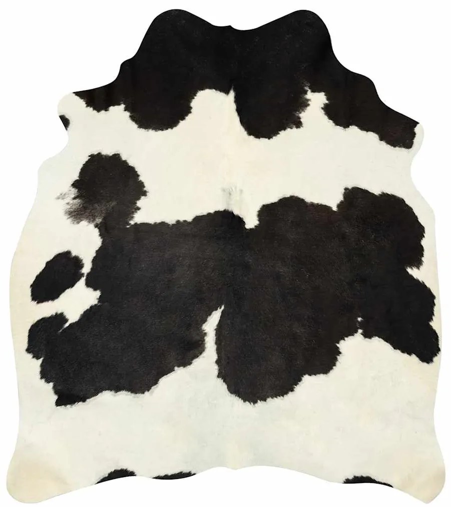 Tapete em couro de vaca genuíno 180x220 cm preto e branco