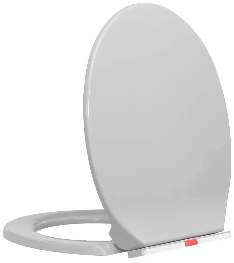 Tampo sanita oval fecho suave e remoção rápida cinzento-claro