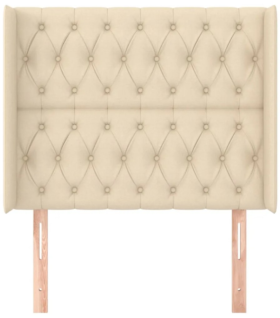 Cabeceira de cama c/ abas tecido 93x16x118/128 cm creme