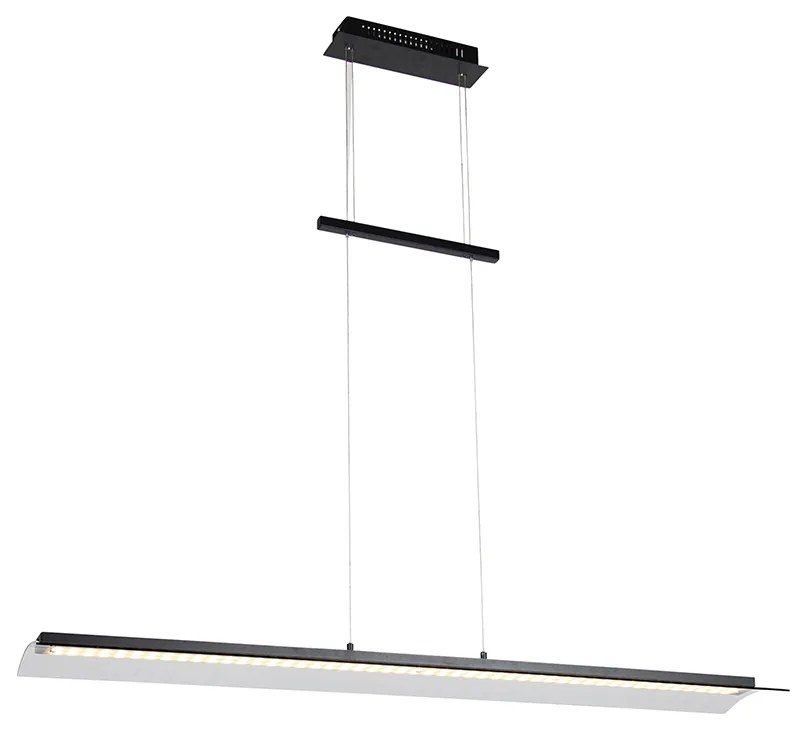 Candeeiro de suspensão moderno preto com LED regulável em 3 níveis - Boone Moderno