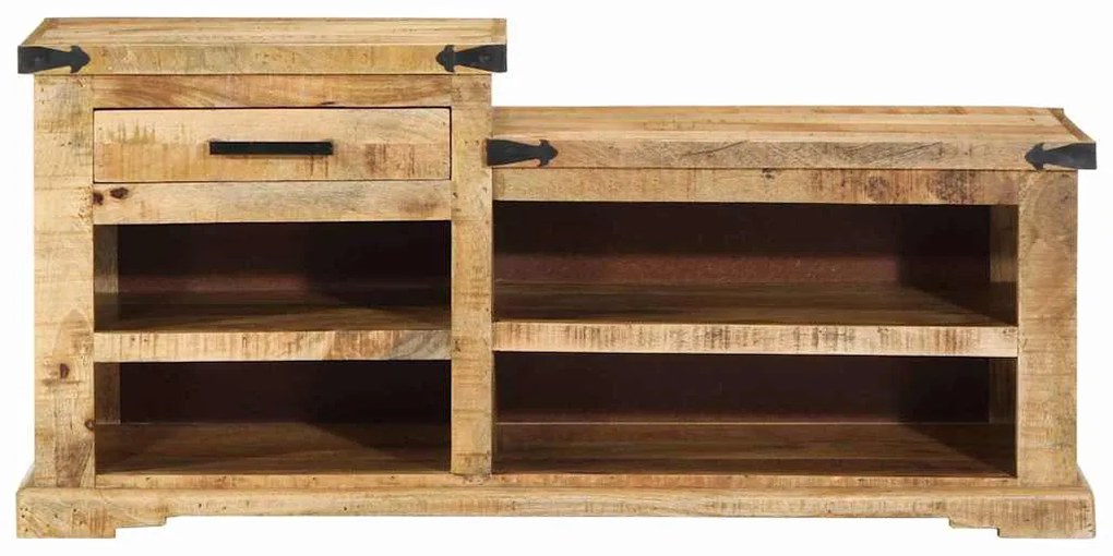 Banco para Sapatos 110x35x50 cm Madeira Bruta de Mangueira