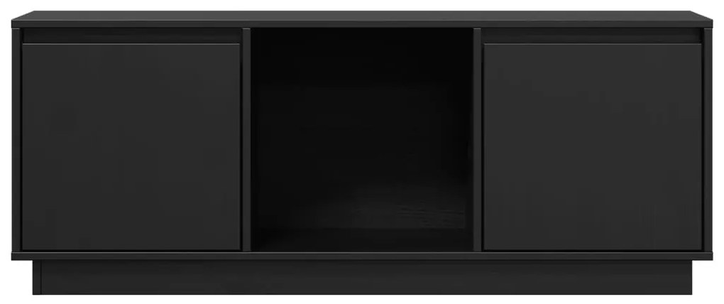 Móvel de TV 110,5x35x44 cm madeira de pinho maciça preto