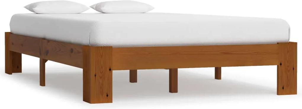 Estrutura de cama 120x200 cm pinho maciço castanho-claro