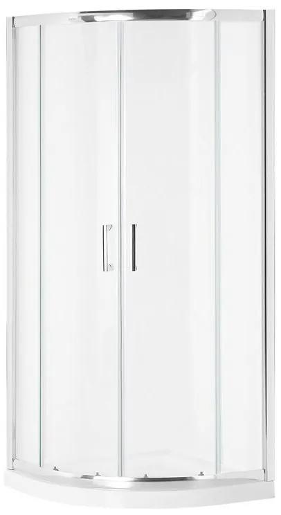 Cabine de duche com vidro temperado prateada 90 x 90 x 185 cm JUKATAN Beliani