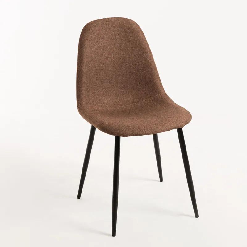 Cadeira Teok Black Tecido - Marrom