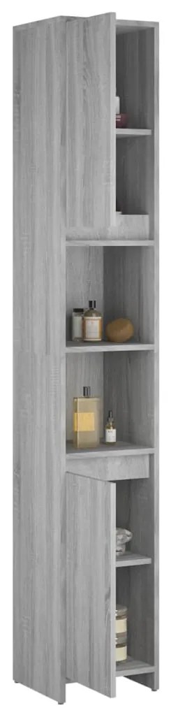 Armário WC 30x30x183,5 cm derivados de madeira cinzento sonoma