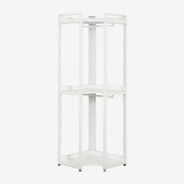 Armário Aberto De Canto Em Aço E Mdf Ariaster Branco - Sklum