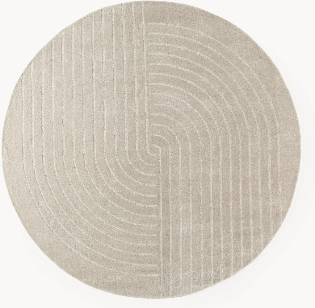 Tapete redondo em lã artesanal Mason