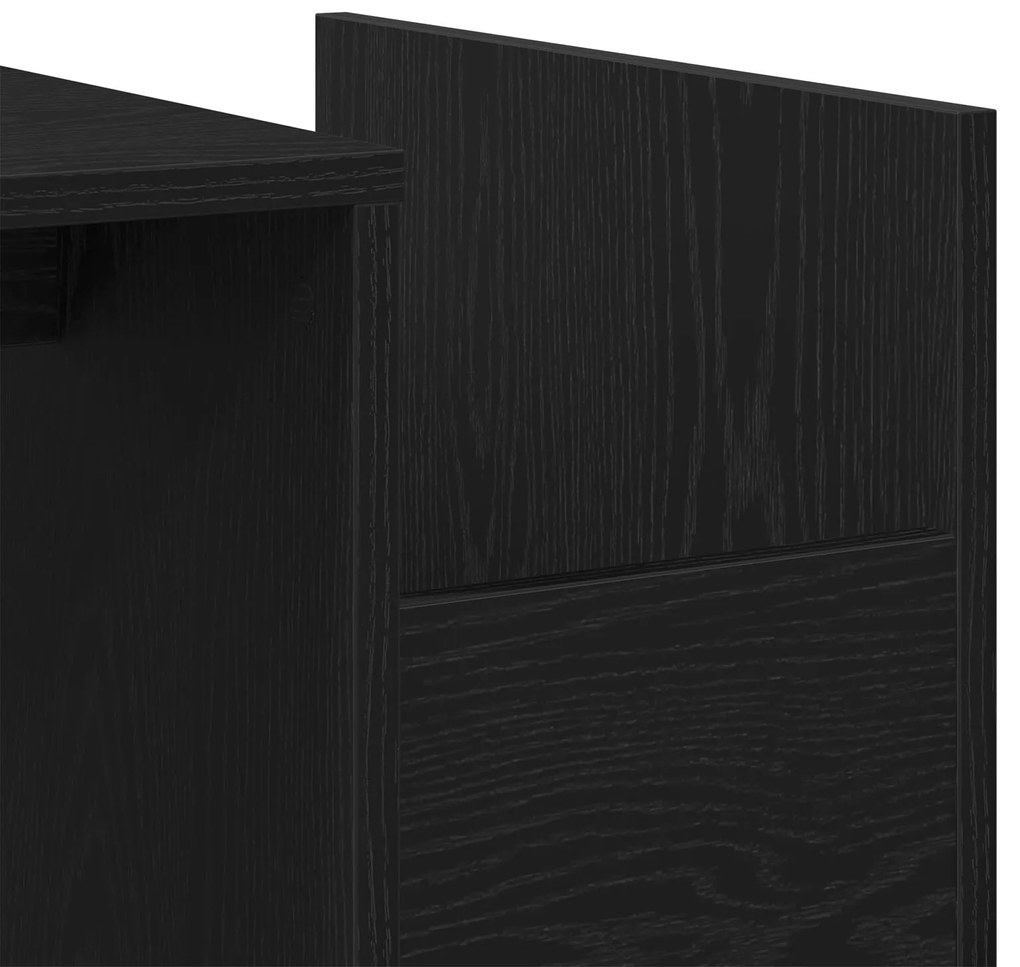 Mesa de Centro vidaXL Preta Carvalho 90x45x35 cm em Madeira de Engenha