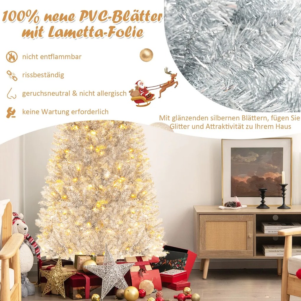 Guirlanda de Natal artificial pré-iluminada com luzes LED brancas quentes