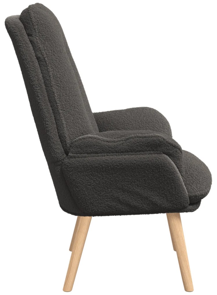 Poltrona Relaxante Cinza Escuro com Tecido Encantador de Lã