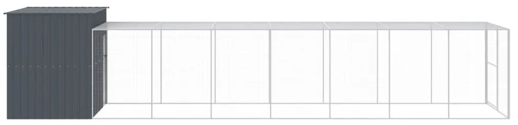Casota p/ cães c/ parque 214x865x181 cm aço galvaniz. antracite
