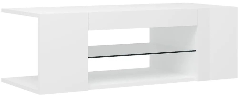 Móvel de TV com luzes LED 90x39x30 cm branco brilhante