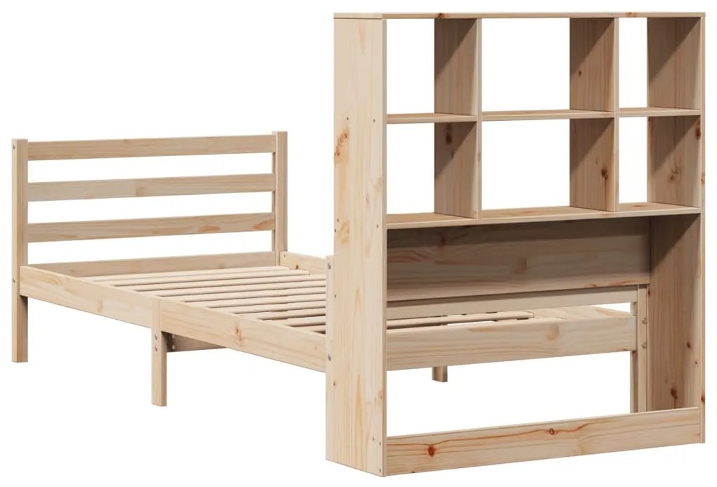 Cama com estante sem colchão 90x200 cm pinho maciço