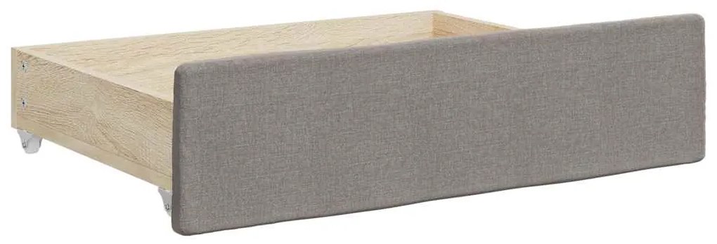 Gavetas de cama 2pcs derivados madeira/tecido cinza-acastanhado
