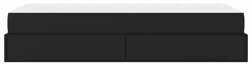 Estrutura de cama com colchão Preto 90 x 200 cm Couro sintético