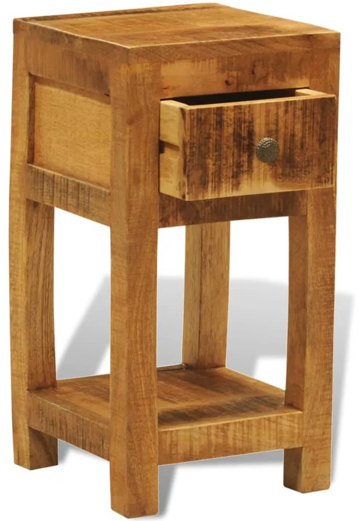 Mesa de cabeceira com 1 gaveta, madeira de mangueira maciça