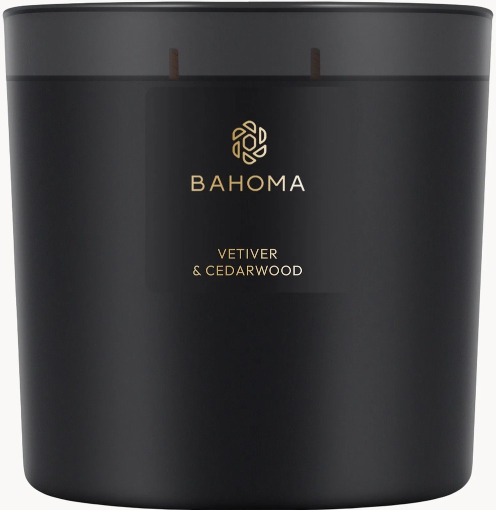 Vela perfumada com três pavios Vetiver & Cedarwood (vetiver, madeira de cedro, cravinho)