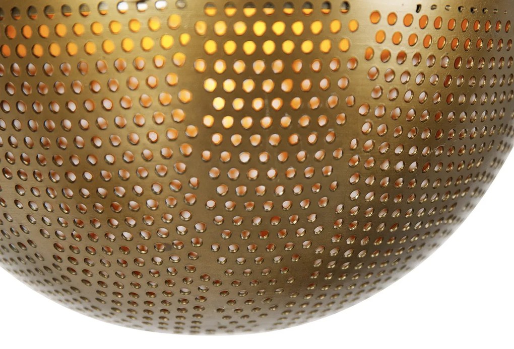 Candeeiro de suspensão industrial bronze com madeira 5 luzes - Haicha