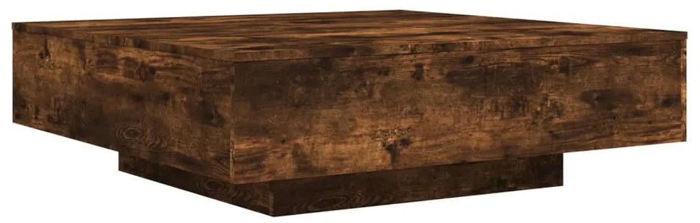 Mesa de centro com luzes LED 100x100x31 cm carvalho fumado