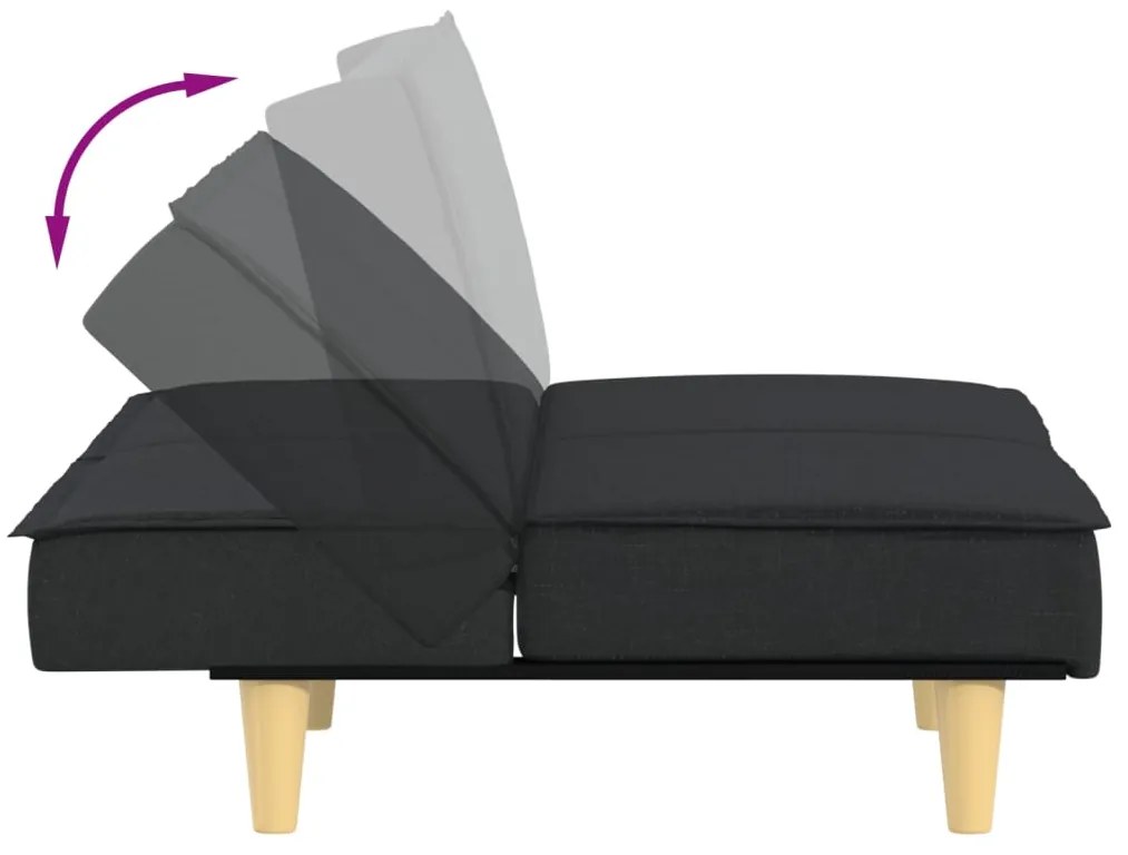Sofá-cama tecido preto