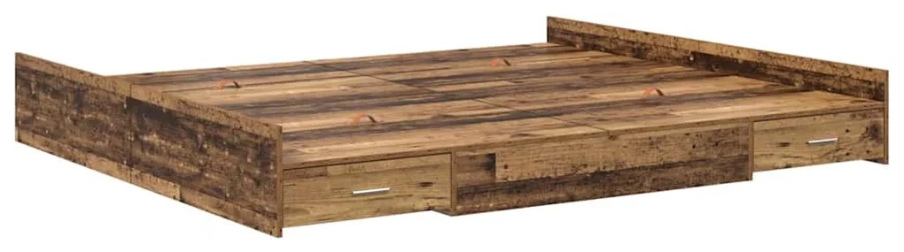 Estrado de cama com arrumação Madeira antiga 180 x 200 cm