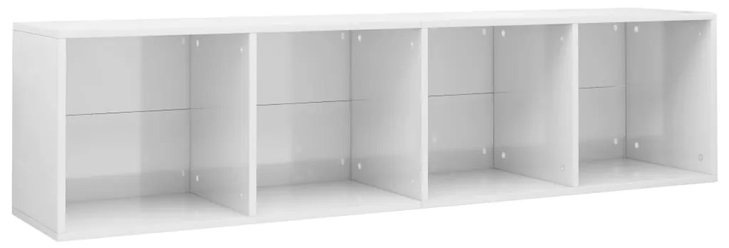 Estante/móvel de TV 36x30x143 cm contraplacado branco brilhante