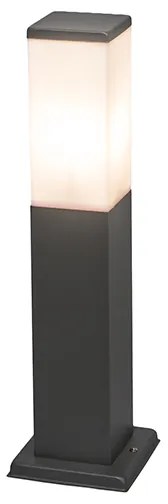 Candeeiro de exterior moderno 45cm cinzento escuro com opalino IP44 - Malios Design,Moderno