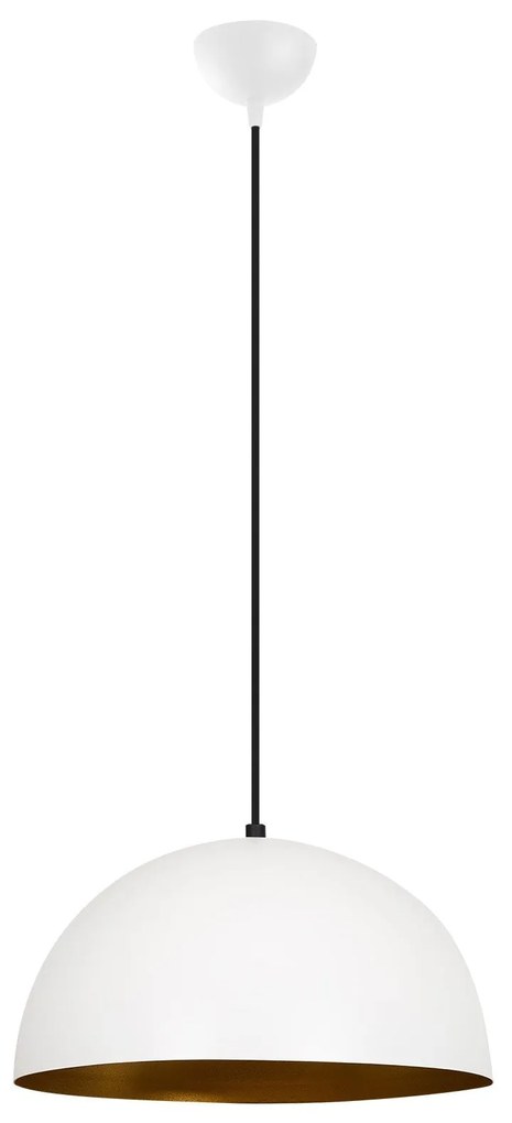 Candeeiro de Teto Sivani – Branco e Dourado – Diâmetro 40 cm