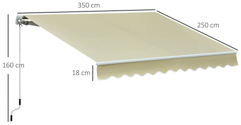 Toldo Manual Dobrável de Alumínio Toldo para Varanda com Ângulo Ajustá