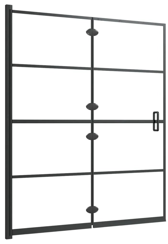 Divisória de chuveiro dobrável ESG 120x140 cm preto