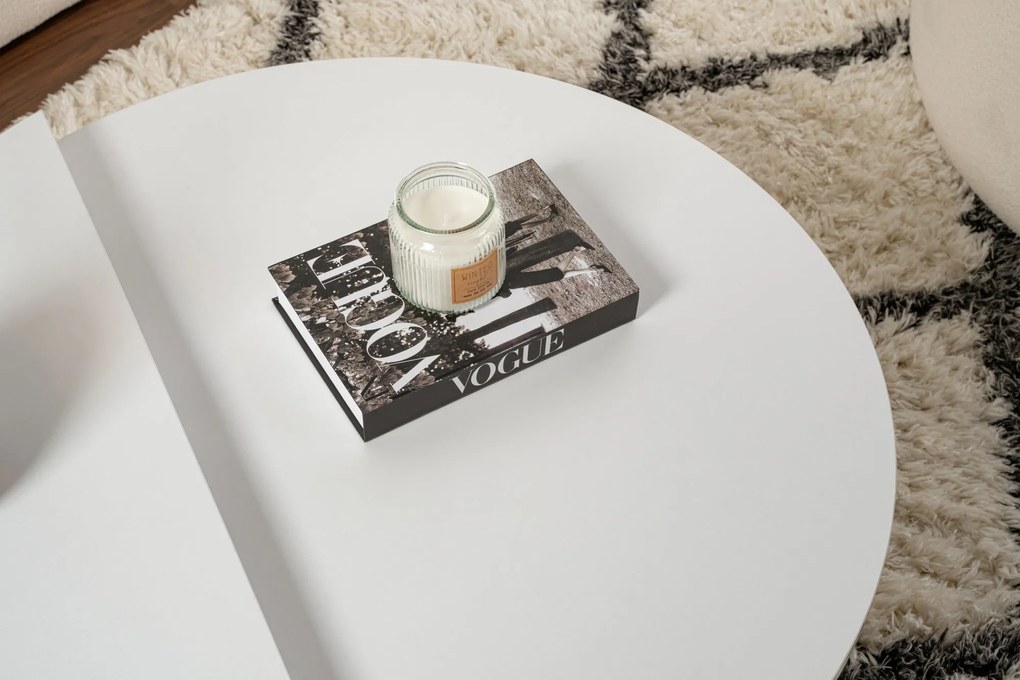 Mesa de Café Orion - Branca - 90x30x60 cm & 85x35x30 cm