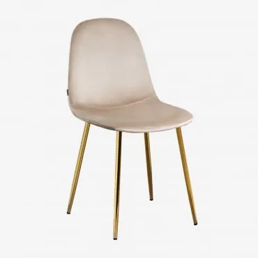 Cadeira de Veludo Glamm Castanho Trigo & Dourado - Sklum